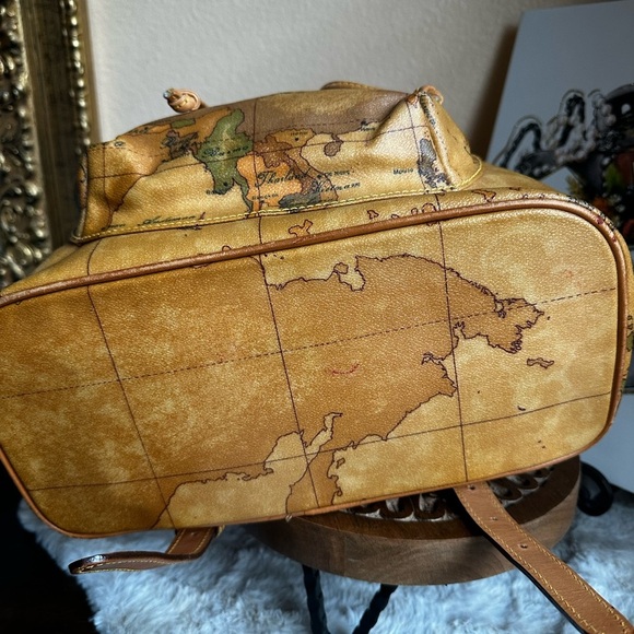 Alviero Martini Vintage Map Print Leather Backpack - Picture 5 of 11